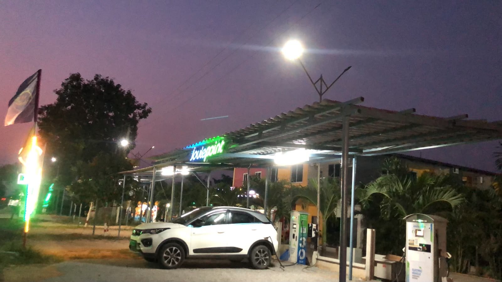 EV charging station, open through the night